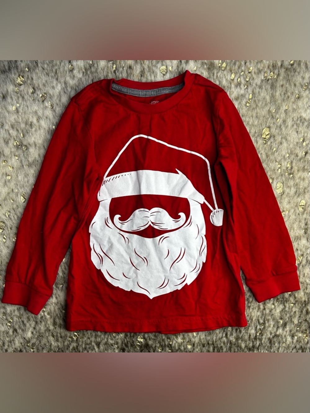 5 for $25🔥Simple Joys Made by Carter's Santa Graphic Red Long Sleeve T-Shirt 4T